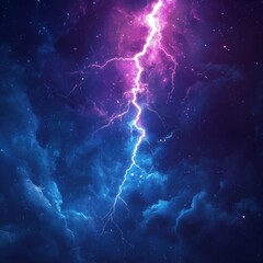 Lightning in the night sky. Abstract background. Vector illustration.