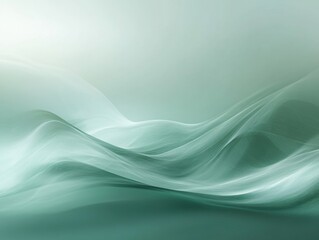 Fototapeta premium Soft abstract flowing waves in green hues