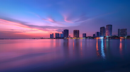 Fototapeta premium modern city skyline at night