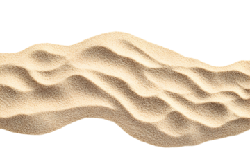 Sand scatter on white or transparent background, texture, clipping, top view