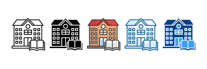 School Icon Set Multiple Style Collection