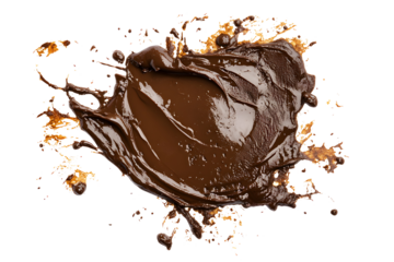 Wet mud, stains texture isolated on white or transparent background, top view, clipping path