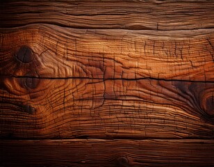 Obraz premium Primer plano de una textura de madera envejecida con vetas profundas y tonos cálidos