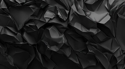Fototapeta premium Abstract black crumpled surface background, digital art, texture, for graphic design
