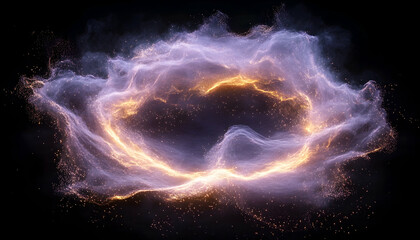 Glowing Nebula Ring Cosmic energy swirls in dark space, ideal for fantasy or sci-fi visuals