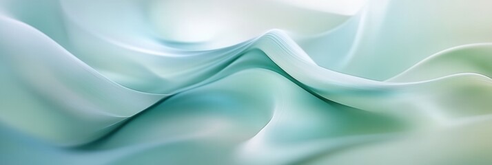 Obraz premium Calm abstract background with pastel green and blue tones creating smooth flowing shapes for tranquility and serenity Generative AI