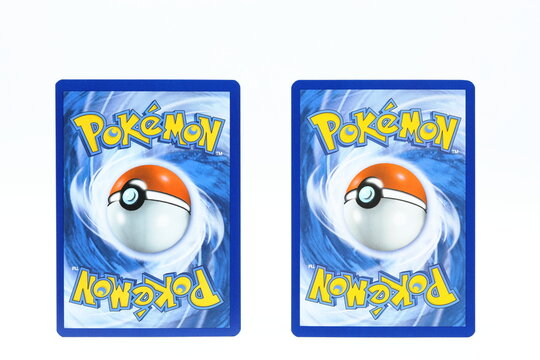 Pok&eacute;mon cards with white background. Two or pair.