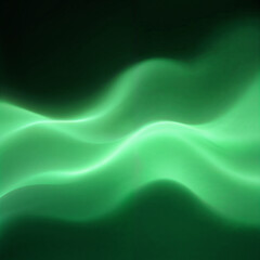 Obraz premium Flowing Energy Lines in a Dreamlike Green Light , created with generative AI technology 