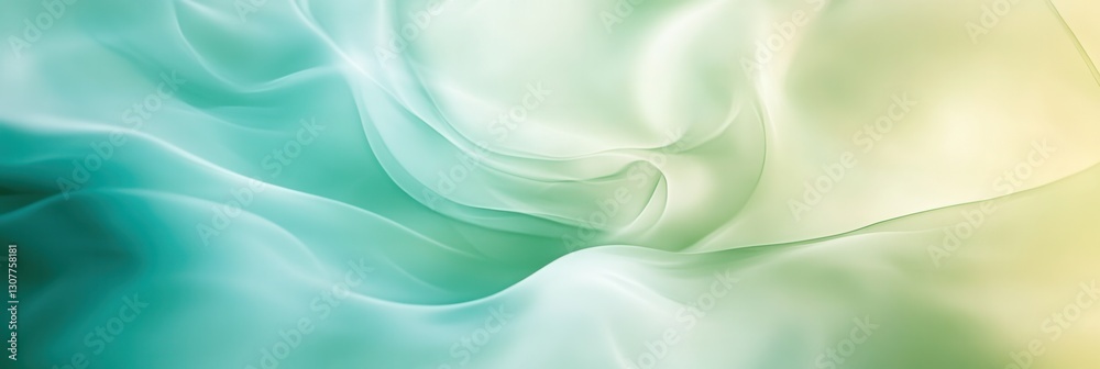 Poster Calm abstract background featuring smooth pastel tones of green and blue creating a serene atmosphere Generative AI
