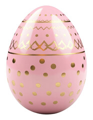 PNG Pink egg with dot gold patterns celebration decorative decoration.