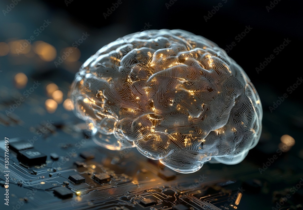 Poster the concept of the future is represented by machine learning, stock, ai, deep learning, with a wiref