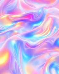 Obraz premium Iridescent Fluid Swirls Abstract Pastel Background, ideal for phone wallpapers or digital art