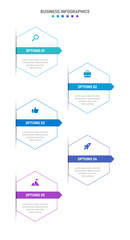 Vertical progress bar featuring 5 arrow-shaped elements, symbolizing the five stages of business strategy and progression. Clean timeline infographic design template. Vector for mobile presentation.