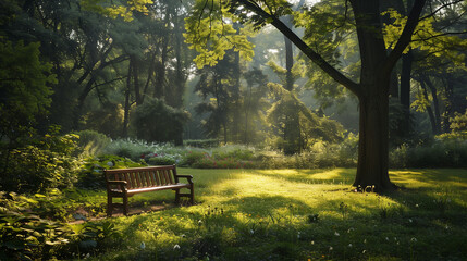 Naklejka premium bench in the park