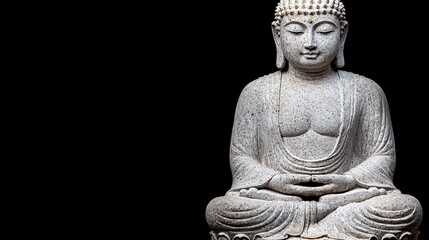 Obraz premium Peaceful buddha statue close-up artistic photography in a serene tranquil environment