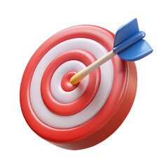 3D Target with Arrow Hitting the Center: A Visual Representation of Success