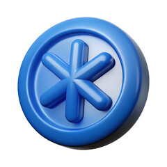 Obraz premium 3D Render of a Vibrant Blue Emergency Symbol