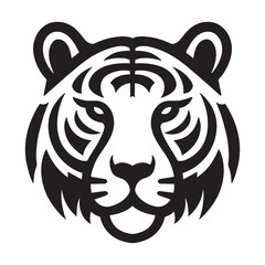 Tiger head sport logo, Tiger head silhouette vector illustration
