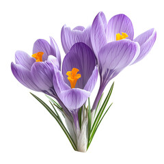 Fototapeta premium Delicate purple crocuses blooming spring flowers nature beauty botany