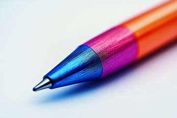 Pen Tip Close Up on Plain White Paper