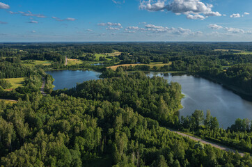 Fototapeta premium Landscape near Joda and Gulbina lakes, Latvia.Latgale.