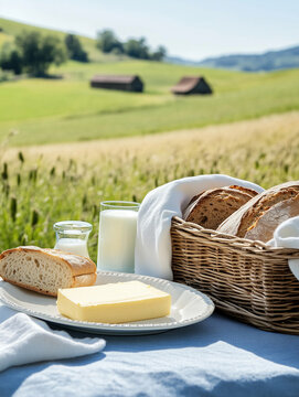 graubrot, jause, picknick, essen, cheese, brot, fr&uuml;hst&uuml;ck, melken, wei&szlig;, k&auml;serei, brotzeit, mahl, butte, frisch, gesund, kuchen, teller, scheibe, feinschmecker, dessert, glas, close up, lunch, tabelle