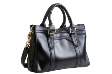 Stylish black handbag with sleek design and silver chain strap suitable for various occasions