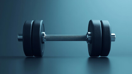 Fototapeta premium A 3D vector illustration of a dumbbell, representing workout and gym tools. 