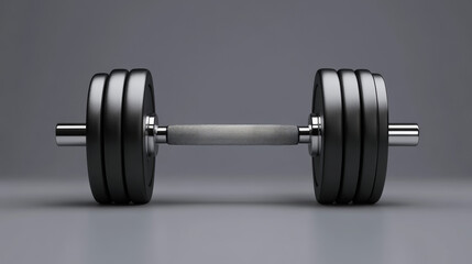 A 3D vector illustration of a dumbbell, representing workout and gym tools. 