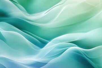 Obraz premium Calm abstract background with smooth green and blue flowing shapes creating a serene and tranquil atmosphere Generative AI