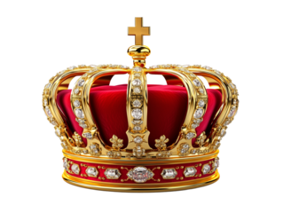 Corona real de rey sobre fondo transparente fondo transparente