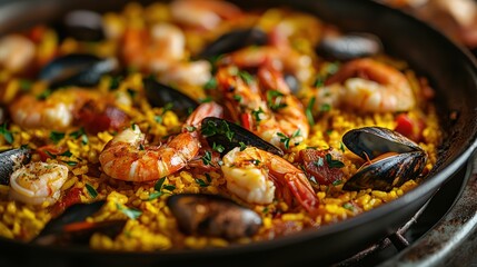 Vibrant spanish paella a culinary celebration of tradition and flavor