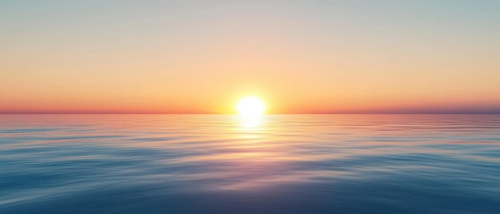 Fototapeta premium Serene Sunset Over Tranquil Ocean Waters at Dusk