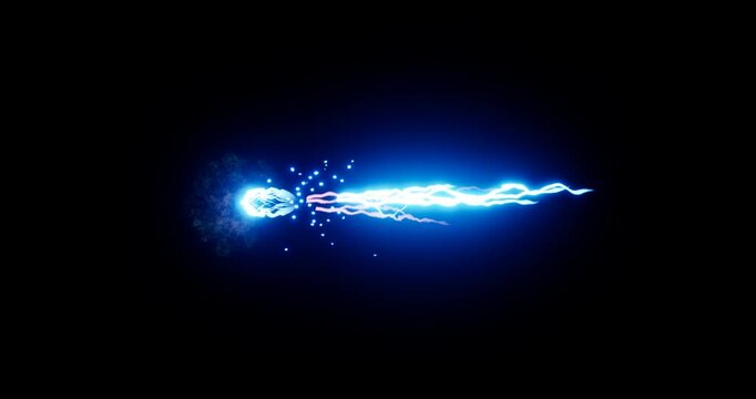 lightning energy shot effect on black background