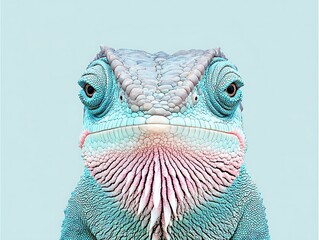 A colorful chameleon portrait showcasing its distinctive textured head scales