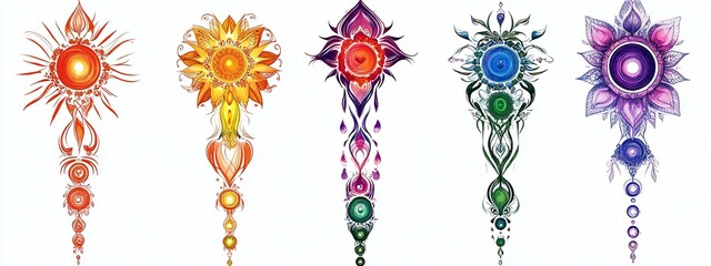 Vibrant Chakra Designs: A Serene Watercolor Art Series