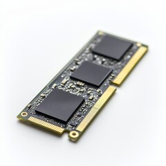 Close-up of a modern M.2 Solid State Drive (SSD) with focus on gold plated connectors, integrated circuits, and surface mount components.