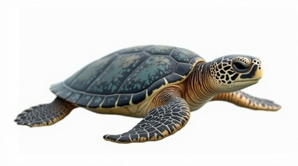 Naklejka premium Turtle in Nature, Slow and Steady Tortoise Walk, Wildlife Close-Up of a Tortoise, Baby Tortoise Walking in Nature, Wild and Peaceful Turtle in the Wild