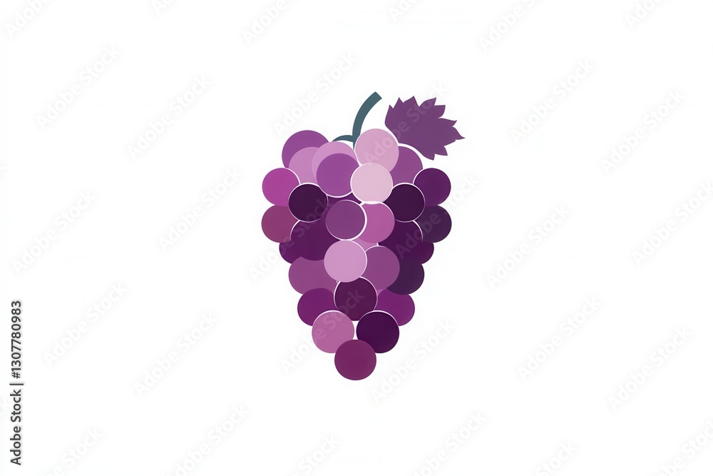 Aufkleber modern abstract logo featuring a grape bunch in soft purple hues for contemporary design appeal gene