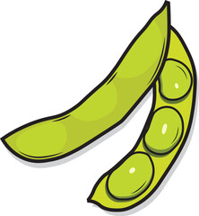 edamame beans vector illustration isolated on white background