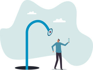 Mobile privacy, app that tracking all user behaviors for marketing, data protection or spyware.business concept.flat character.