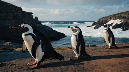 Naklejka premium Penguin Parade