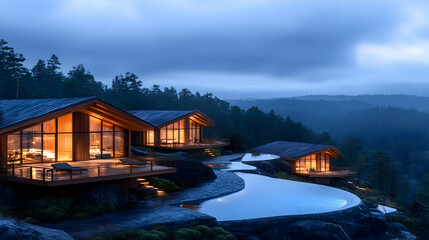 Mountaintop Villas Twilight luxury escapes nestled in a tranquil forest, offering stunning views and infinity pool