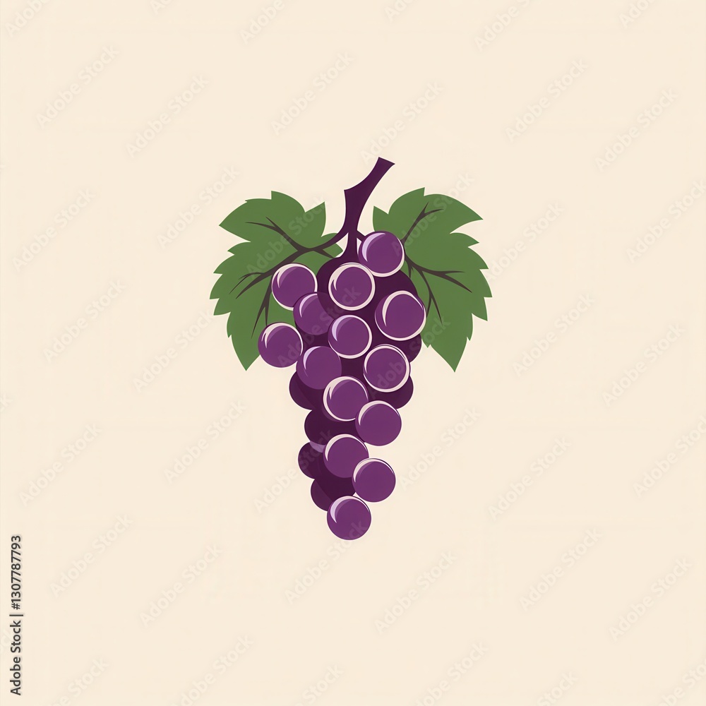 Leinwandbilder Modern abstract grape bunch logo featuring soft purple hues and artistic simplicity for branding or design projects Generative AI
