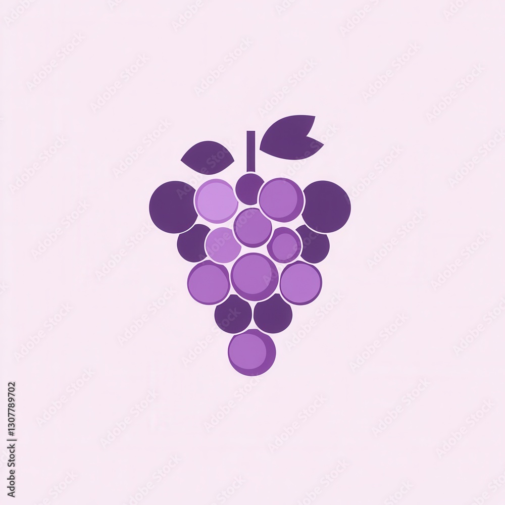 Aufkleber Modern abstract grape bunch logo design in soft purple hues reflecting artistic simplicity Generative AI