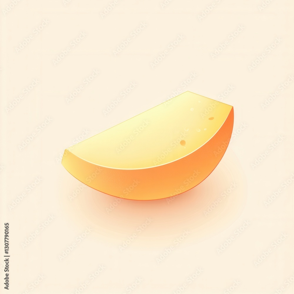 Poster Minimalist cheese wedge logo design featuring soft yellow orange gradient and clean style aesthetics Generative AI