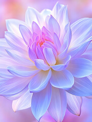 Fototapeta premium Pastel Dahlia Bloom Close-up garden flower, soft background, ideal for phone wallpaper or greeting card