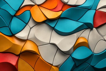 Fototapeta premium A visually appealing backdrop is created by combining geometric low poly with vibrant colors and abstract design elements