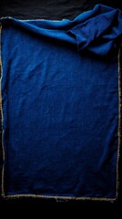 Naklejka premium Deep sapphire hued fabric draped elegantly on dark surface still life