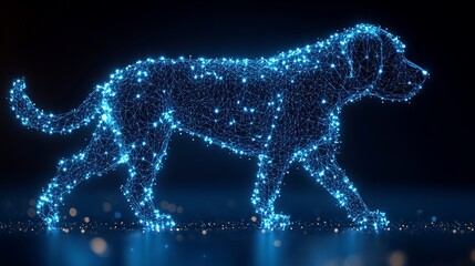 Obraz premium Abstract digital dog silhouette.